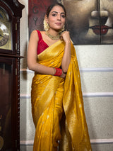 Mustard Yellow Banarasi Uppada Silk Saree