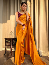 Medallion Golden Yellow Kanjeevaram Silk Saree