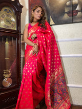 Queen Pink Banarasi Silk Saree