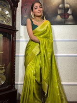 Baby Mehendi Banarasi Uppada Silk Saree