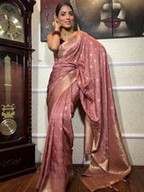 Orchid Pink Banarasi Uppada Silk Saree