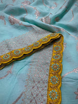 Arctic Blue Banarasi Uppada Silk Saree