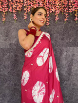 Sangria Magenta Mulberry Silk Saree