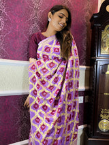 Orchid Purple Georgette Bandhej Saree