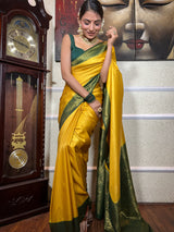 Haldi Yellow Kanjeevaram Silk Saree