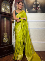 Baby Mehendi Banarasi Uppada Silk Saree