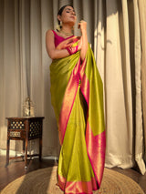 Mehendi Green Kanjeevaram Silk Saree