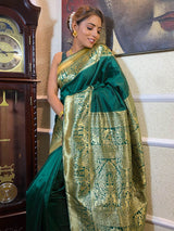 Peacock Green Banarasi Silk Saree