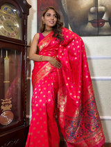 Queen Pink Banarasi Silk Saree