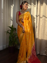 Mustard Yellow Banarasi Uppada Silk Saree