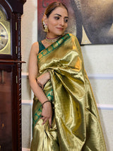 Bottle Green Banarasi Silk Saree