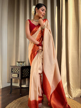 Off White Kanjeevaram Silk Saree