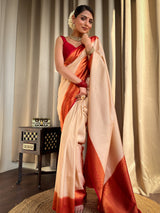 Off White Kanjeevaram Silk Saree