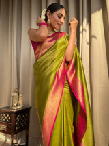Mehendi Green Kanjeevaram Silk Saree
