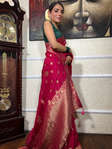 Queen Pink Banarasi Uppada Silk Saree