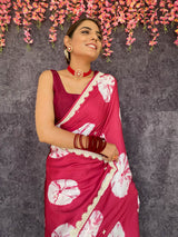 Sangria Magenta Mulberry Silk Saree