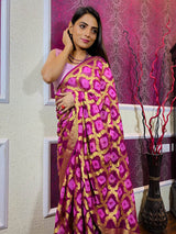 Mulberry Wine Georgette Bandhej Saree