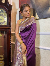Eggplant Shaded Banarasi Silk Saree