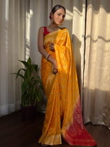 Mustard Yellow Banarasi Uppada Silk Saree