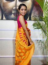 Monarch Orange Georgette Bandhej Saree