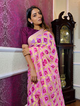 Pastel Pink Georgette Bandhej Saree