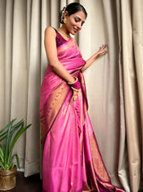 Fuchsia Pink Kanjeevaram Silk Saree