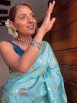 Arctic Blue Banarasi Uppada Silk Saree