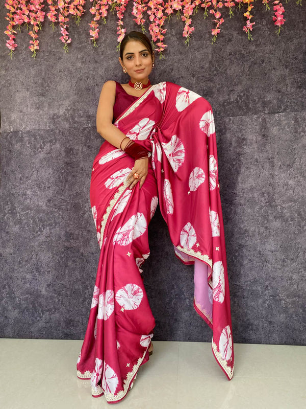 Sangria Magenta Mulberry Silk Saree