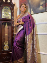 Eggplant Shaded Banarasi Silk Saree