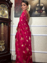 Queen Pink Banarasi Uppada Silk Saree