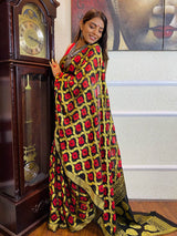 Midnight Black Georgette Bandhej Saree