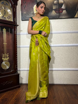 Baby Mehendi Banarasi Uppada Silk Saree