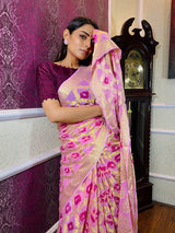 Pastel Pink Georgette Bandhej Saree