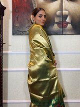 Bottle Green Banarasi Silk Saree