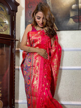 Queen Pink Banarasi Silk Saree