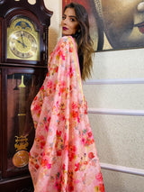 Hot Pink Uppada Cotton Silk Saree