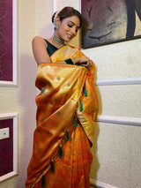 Mustard Yellow Banarasi Silk Ghatchola Saree
