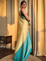 Buttermilk Kanjeevaram Silk Saree