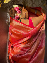 Rusty Pink Banarasi Silk Saree