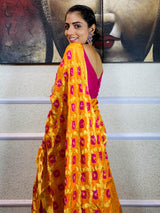 Monarch Orange Georgette Bandhej Saree